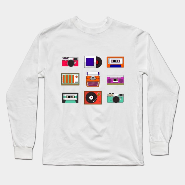 Cassettes Tapes Long Sleeve T-Shirt by Mako Design 